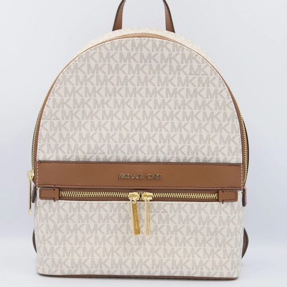 MICHAEL KORS Kenly Medium Backpack Signature Vanilla Bag - Picture 1 of 16